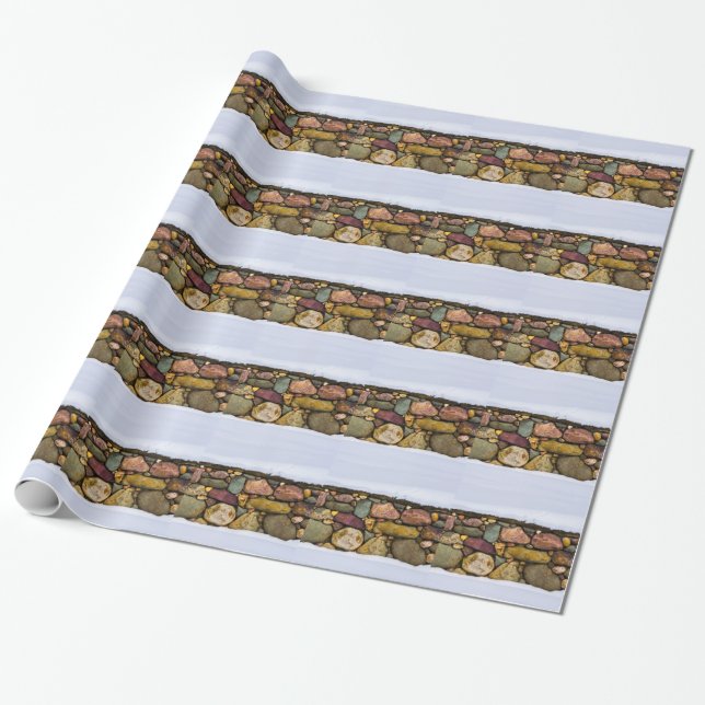 Stone wall in snow wrapping paper (Unrolled)