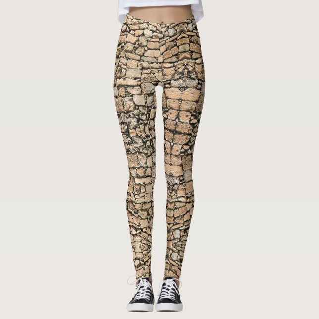 Stone Wall - Power Yoga Leggings (Front)