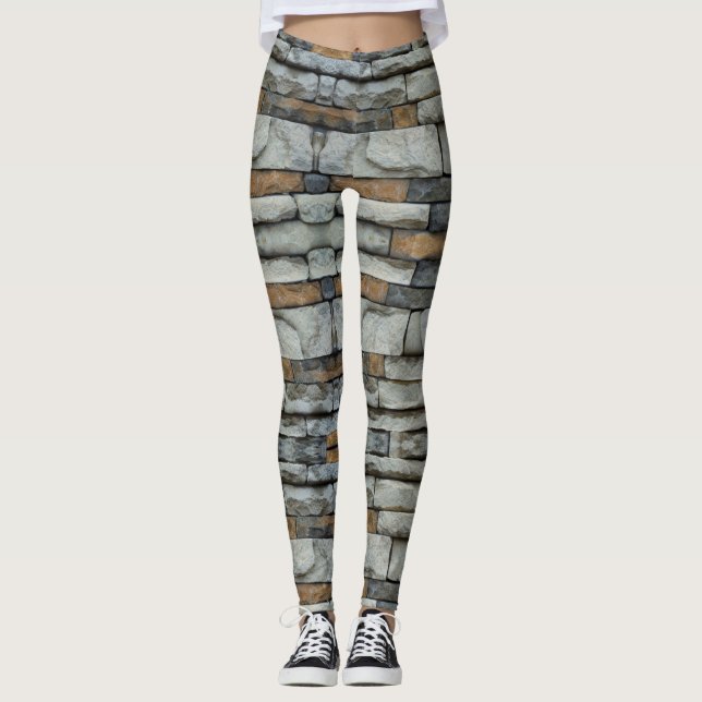 Stone Wall - Power Yoga Leggings (Front)