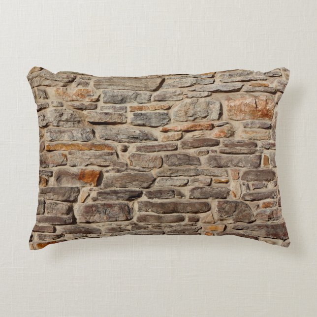 Stone wall rustic texture  background decorative cushion (Front)