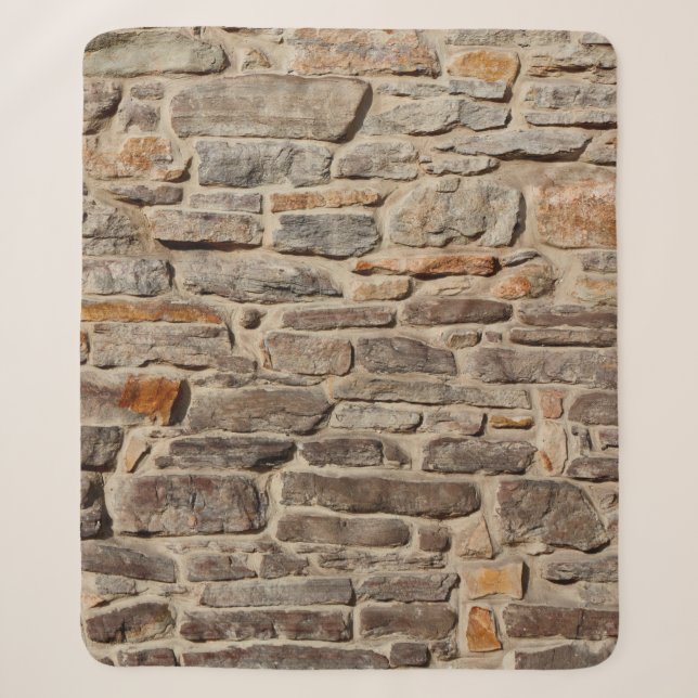 Stone wall rustic texture  background sherpa blanket (Front)