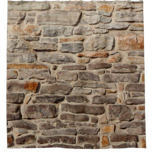 Stone wall rustic texture background shower curtain