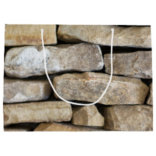 Stone Wall Stacked Rocks Large Gift Bag