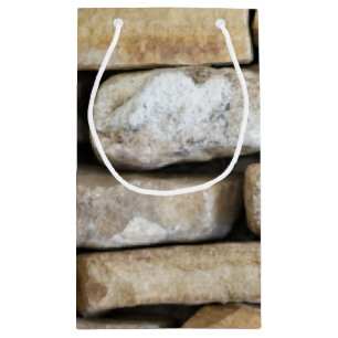 Stone Wall Stacked Rocks Small Gift Bag