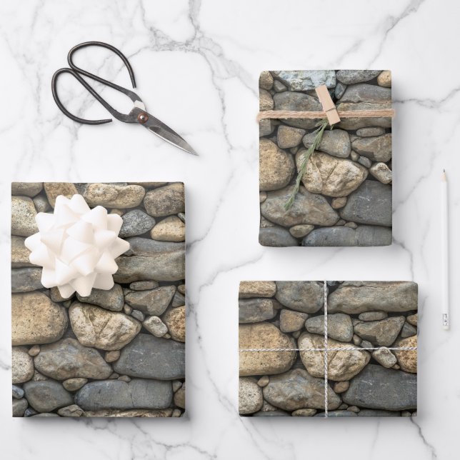 Stone Wall Texture Wrapping Paper (Front)
