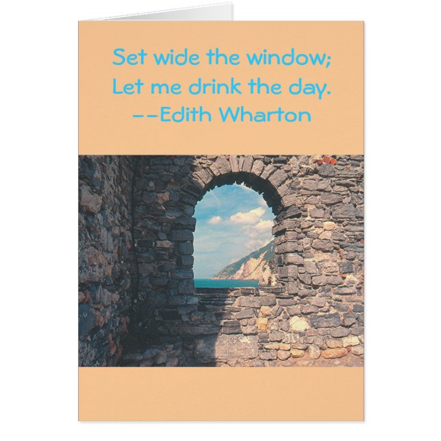 "STONE WALL WITH WINDOW TO SEA" (PHOTOG) (Front)