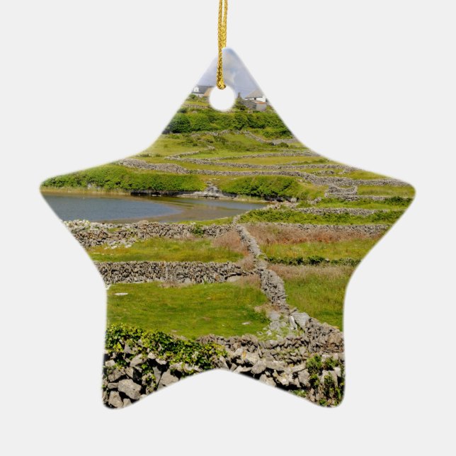 Stone Walls of Ireland Ceramic Tree Decoration (Front)