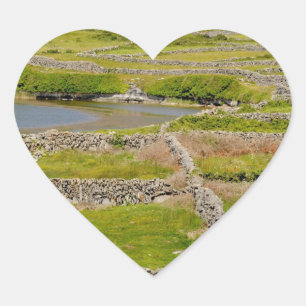 Stone Walls of Ireland Heart Sticker