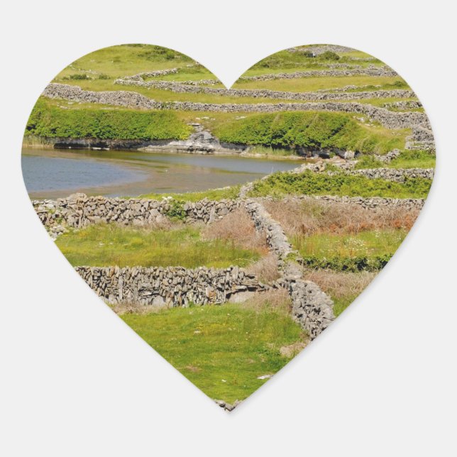 Stone Walls of Ireland Heart Sticker (Front)