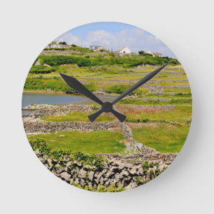 Stone Walls of Ireland Round Clock