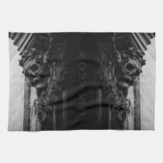 Stone Wings Skull Tea Towel (Horizontal)