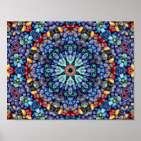 Stone Wonder  Vintage Blue Fractal Kaleidoscope