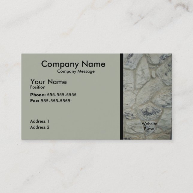 Stone Work Business Card (Front)