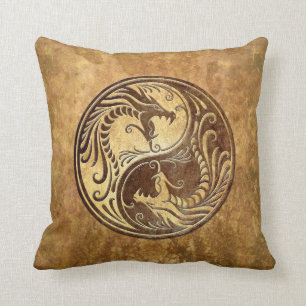 Stone Yin Yang Dragons Cushion