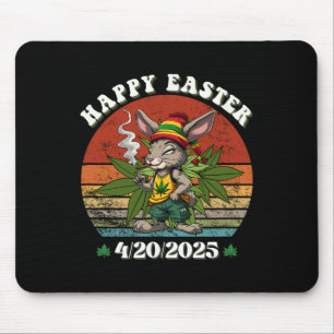 Stoned Easter Bunny With Joint Easter Day 4 Mouse Mat
