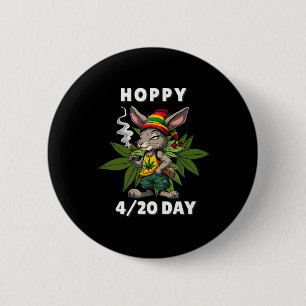 Stoned Easter Bunny With Joint Easter Day 6 Cm Round Badge