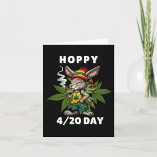 Stoned Easter Bunny With Joint Easter Day Card