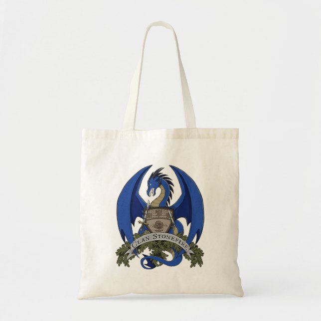 Stonefire Dragons Crest (Blue) Grocery Tote (Front)