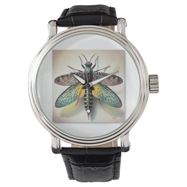 Stonefly Plecoptera 270824IREF228 - Watercolor Watch (Front)