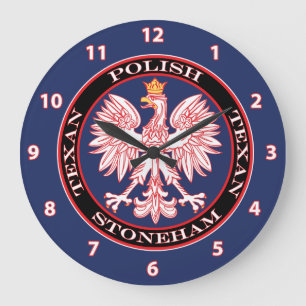 Stoneham Round Polish Texan Large Clock