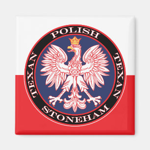Stoneham Round Polish Texan Magnet