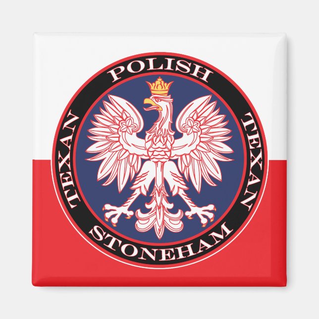 Stoneham Round Polish Texan Magnet (Front)