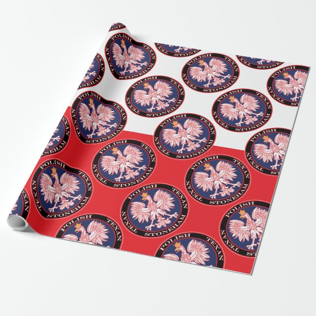 Stoneham Round Polish Texan Wrapping Paper (Unrolled)