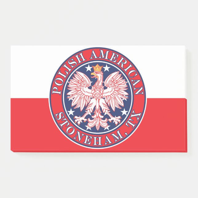 Stoneham Texas Polish American Eagle Post-it Notes (Front)