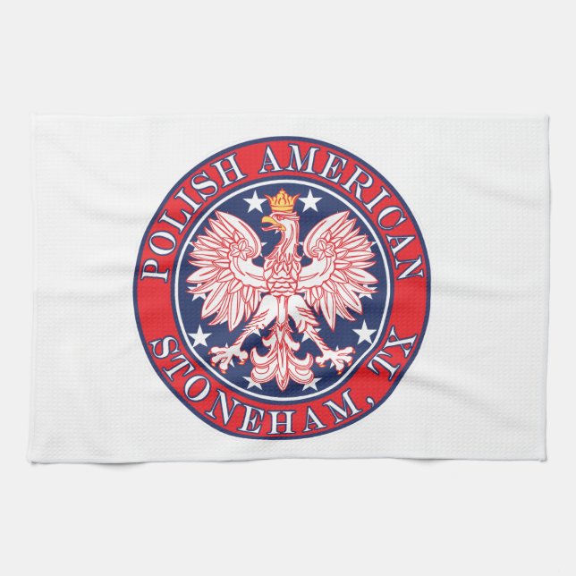 Stoneham Texas Polish American Eagle Tea Towel (Horizontal)