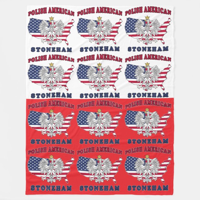 Stoneham Texas Polish American Fleece Blanket (Front)
