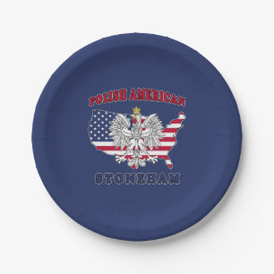 Stoneham Texas Polish American Paper Plate