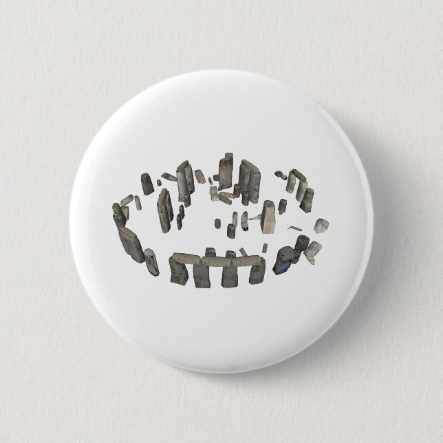 Stonehenge: 3D Model: 6 Cm Round Badge (Front)
