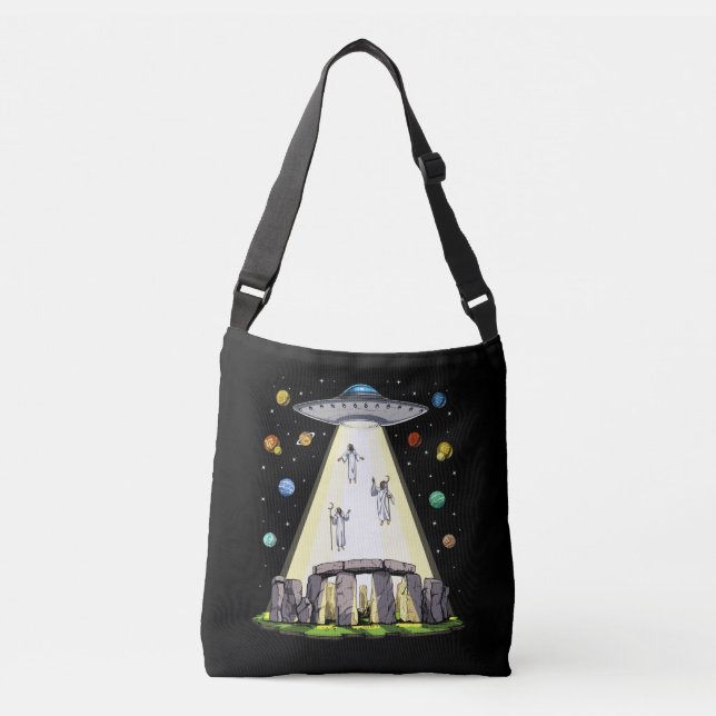 Stonehenge Alien Abduction Crossbody Bag (Front)