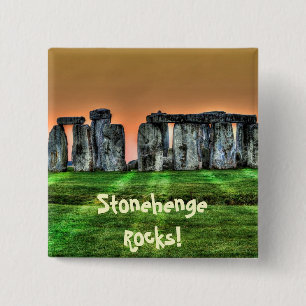 Stonehenge Celtic Standing Stones in Britain 15 Cm Square Badge