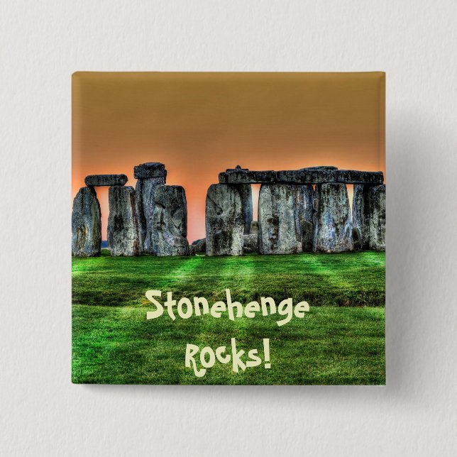 Stonehenge Celtic Standing Stones in Britain 15 Cm Square Badge (Front)