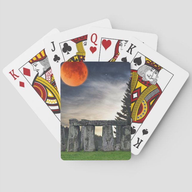 Stonehenge Celtic Standing Stones in Britain Playing Cards (Back)