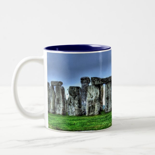 Stonehenge Celtic Standing Stones in Britain Two-Tone Coffee Mug (Left)