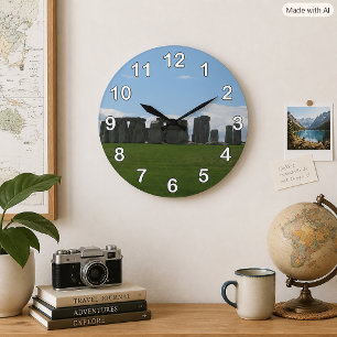 Stonehenge England Landscape Photography Large Clock