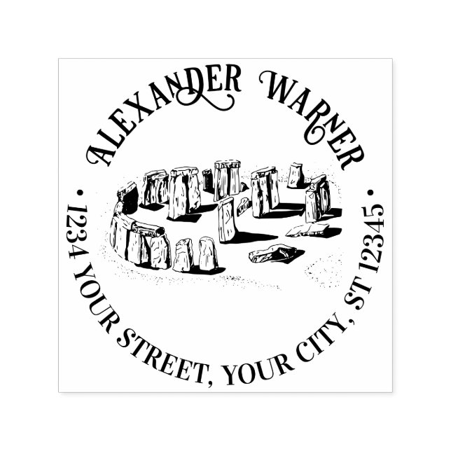 Stonehenge England Name Return Address Self-inking Stamp (Design)