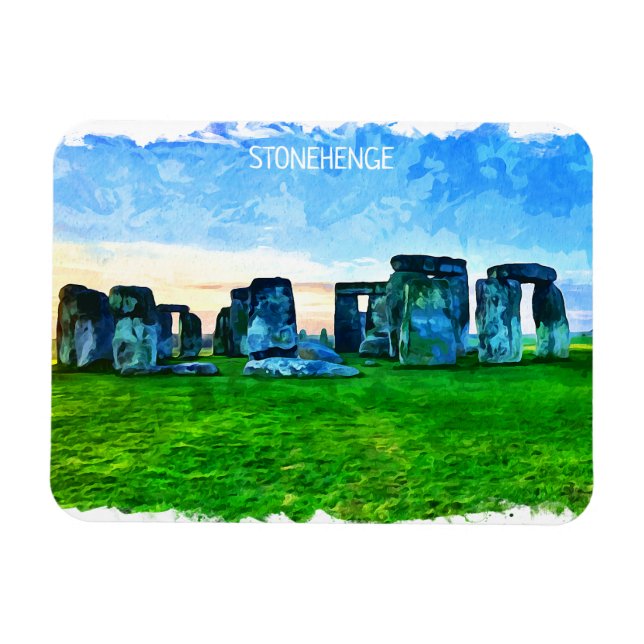 Stonehenge England Painting Magnet (Horizontal)