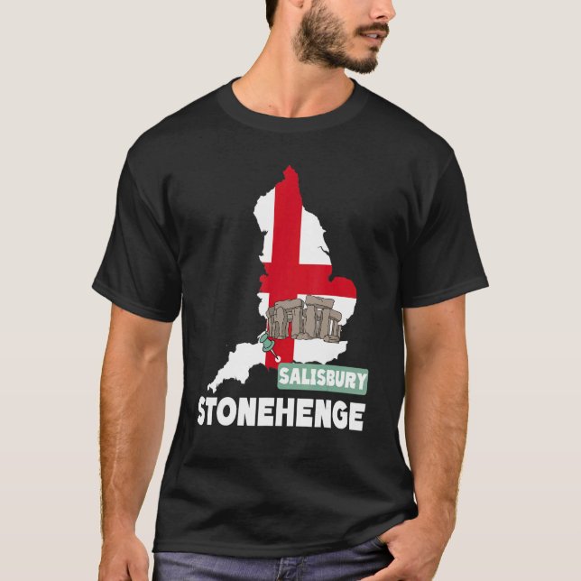 Stonehenge England Souvenir England Map Stoneheng T-Shirt (Front)