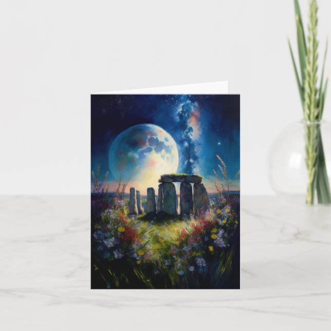 Stonehenge in the moonlight  card (Front)
