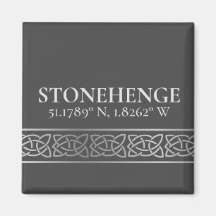 Stonehenge Latitude Longitude Dark Magnet