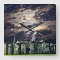 Stonehenge Mystical Druid Art History Clock