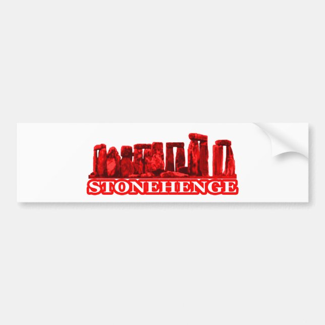 Stonehenge Red transp The MUSEUM Zazzle Gifts Bumper Sticker (Front)