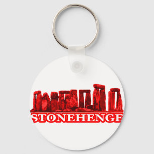 Stonehenge Red transp The MUSEUM Zazzle Gifts Key Ring
