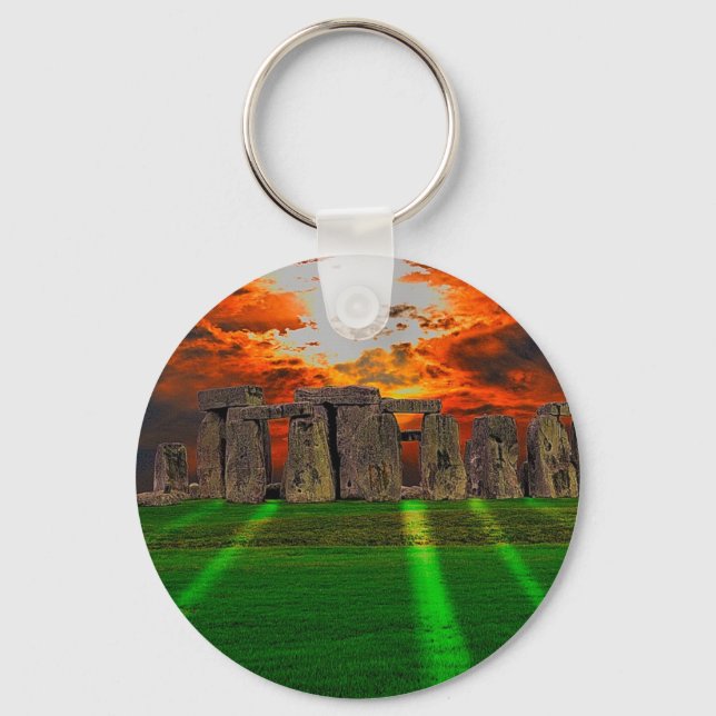 Stonehenge Standing Stones at Sunset Key Ring (Front)