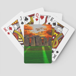 Stonehenge Standing Stones at Sunset Playing Cards