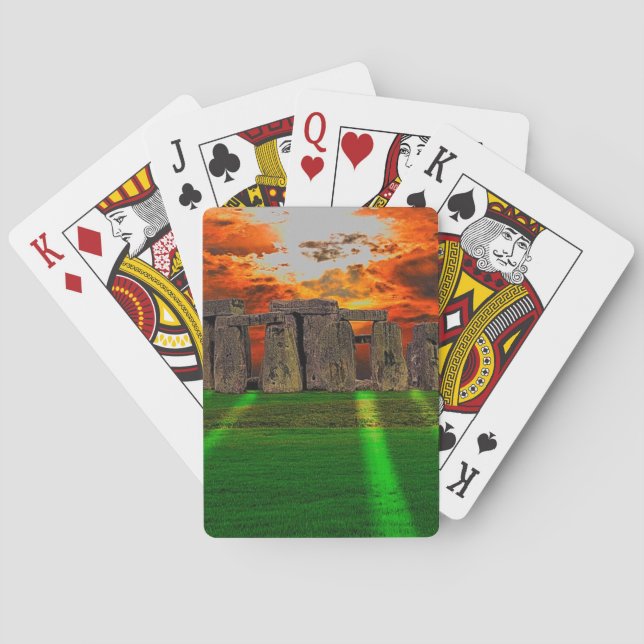 Stonehenge Standing Stones at Sunset Playing Cards (Back)