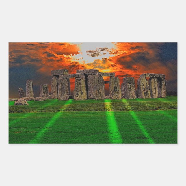 Stonehenge Standing Stones at Sunset Rectangular Sticker (Front)